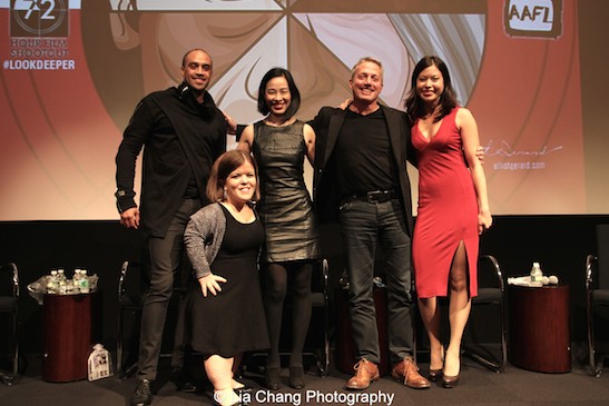 Blue Michael, Becky Curran, Lia Chang, Rick Guidotti and Jennifer Betit Yen attend a special screening of 72 Hour Shootout films and panel discussion at the Time Warner Theater in New York on October 7, 2015. Photo by GK