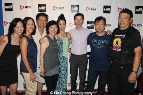 Lia Chang, Bea Soong, Phil Nee, Elizabeth Sung, Eugenia Yuan, Jason Tobin, Tzi Ma and Vic Huey at the #AAIFF2015 screening of Jasmine at Village East Cinema in New York on July 30, 2015. Photo by Ursula Liang