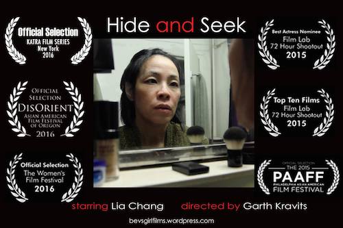 HIDE AND SEEK Starring Lia Chang and Garth Kravits Among 14 Short Films Competing in 2016 Katra Film Series – 2nd Round in New York on July 16; Facebook Live Interviews with Finalists